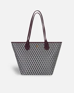 Bolsos Shopper^Lonbali Bolso Born Midi B&W Wine