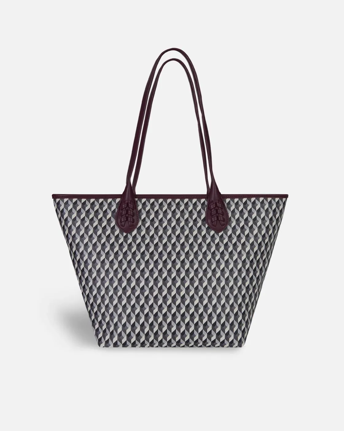 Bolsos Shopper^Lonbali Bolso Born Midi B&W Wine