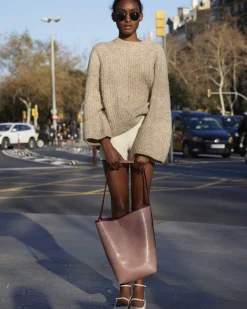 Bolsos Shopper^Lonbali Bolso Lemans Burdeos/Nude