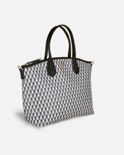 Bolsos Bandolera^Lonbali Bolso Zip Tote Born B&W Negro