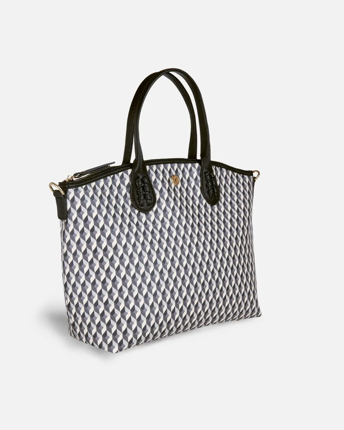 Bolsos Bandolera^Lonbali Bolso Zip Tote Born B&W Negro