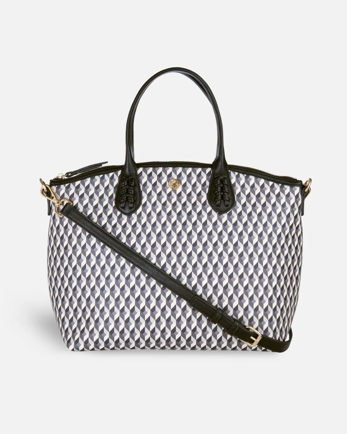 Bolsos Bandolera^Lonbali Bolso Zip Tote Born B&W Negro