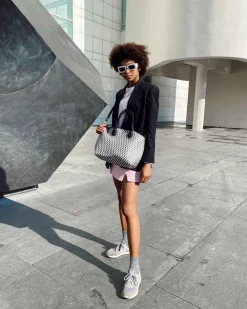 Bolsos Bandolera^Lonbali Bolso Zip Tote Born B&W Negro
